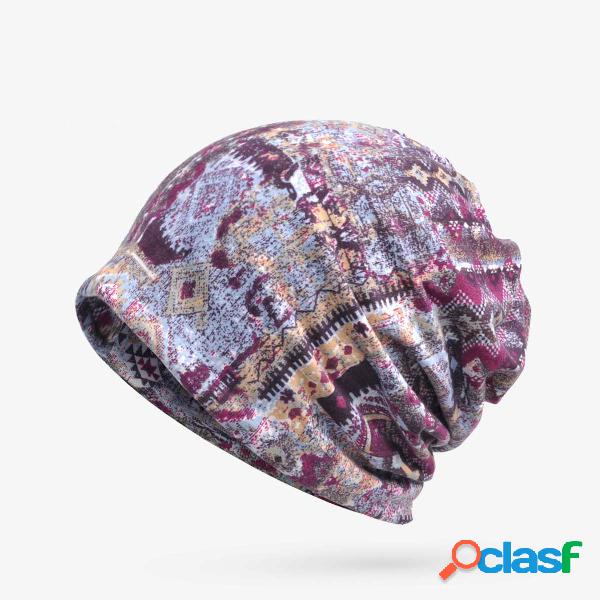 Cor mista Tie-dye Vintage Elastic étnico algodão Beanie