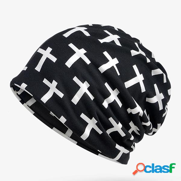 Cross Cotton Beanie Cap Ring Scarf Hip Hop Collar Neck