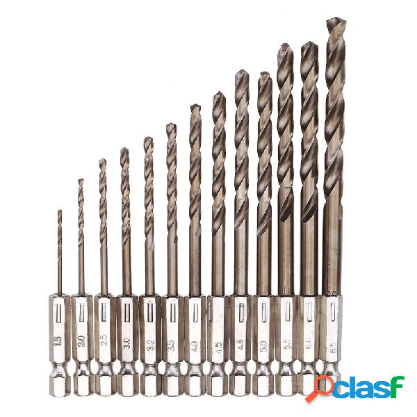 Drillpro 13 pcs 1.5-6.5mm M35 Broca de Cobalto Broca HSS-Co