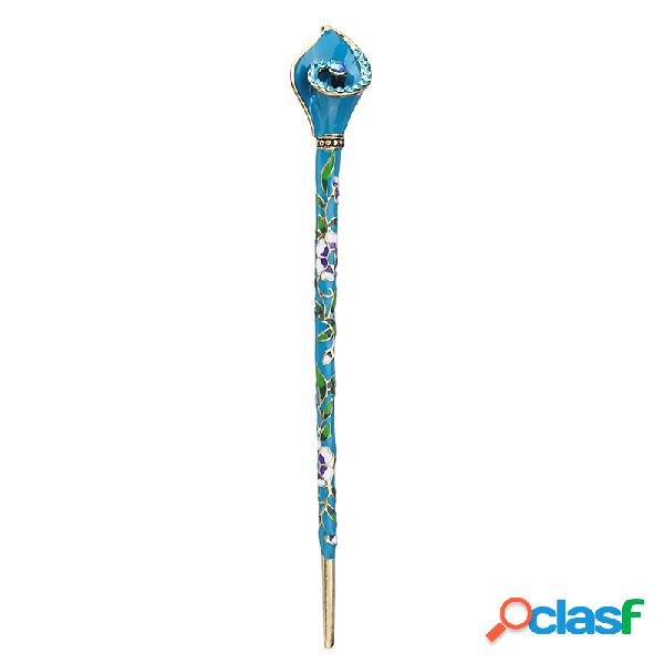 Drop Oil Hairpin Retro Morning Glory Rhinestone Hairpin