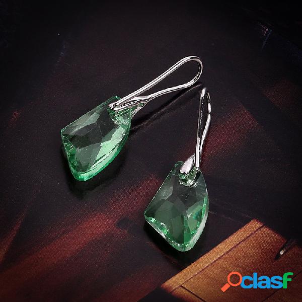 Elegante Irregular Gem Dangle Brincos Moda Colorful Cristal