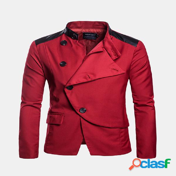 Elegante Negócios Big Button Destaque Front Stand Blazers