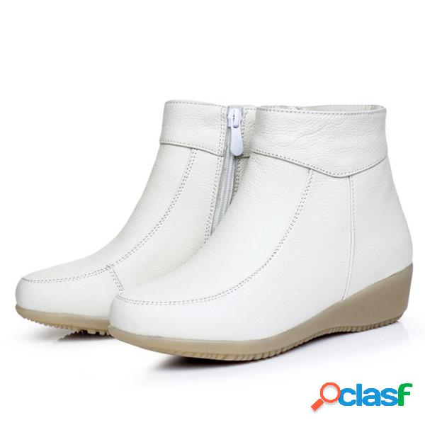 Forro de pele sola macia e branca Casual Boots