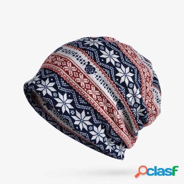 Gorro Quente Elástico Tricotado Utilização Dupla Floco