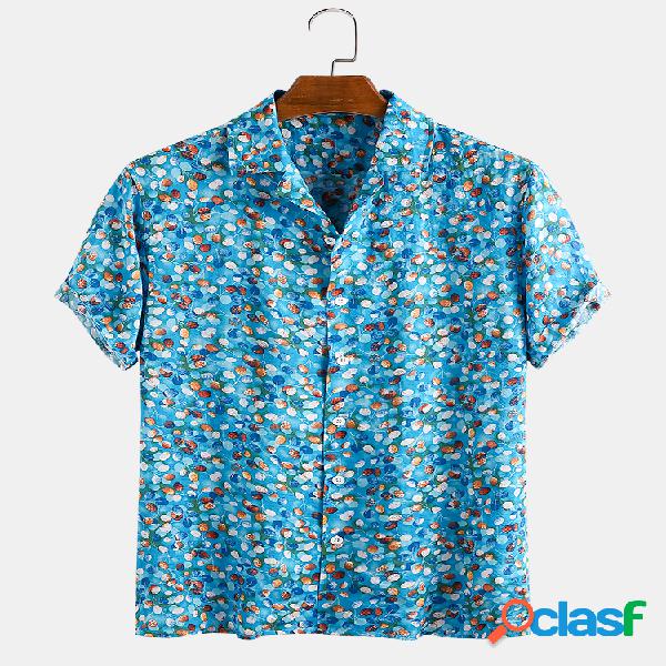 Homens 65% Algodão Abstrato Impresso Feriado Casual Camisa