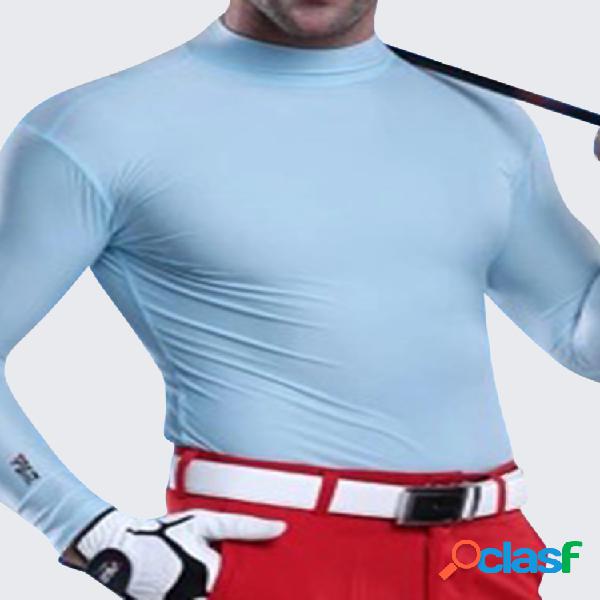 Homens Camisas de golfe Gelo Slik Collants Manga comprida