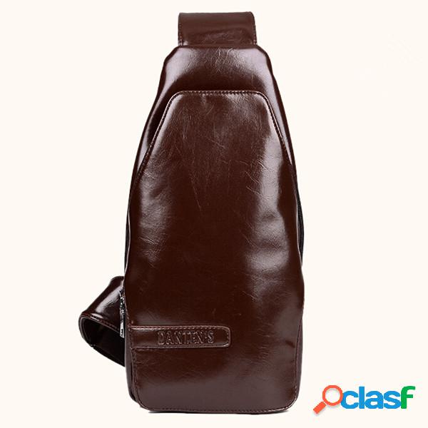 Homens Couro Casual Moda Versátil Crossbody Bolsa