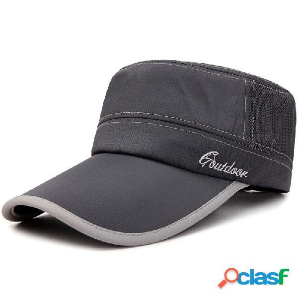 Homens Mesh Flat Cap Primavera Secagem Rápida Respirável