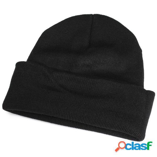 Homens Mulheres Cor Sólida Casual Soft Plain Knit Beanie