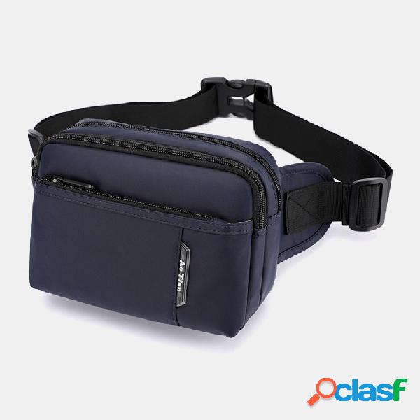 Homens Sólidos Casual Impermeável Zipper Sling Crossbody