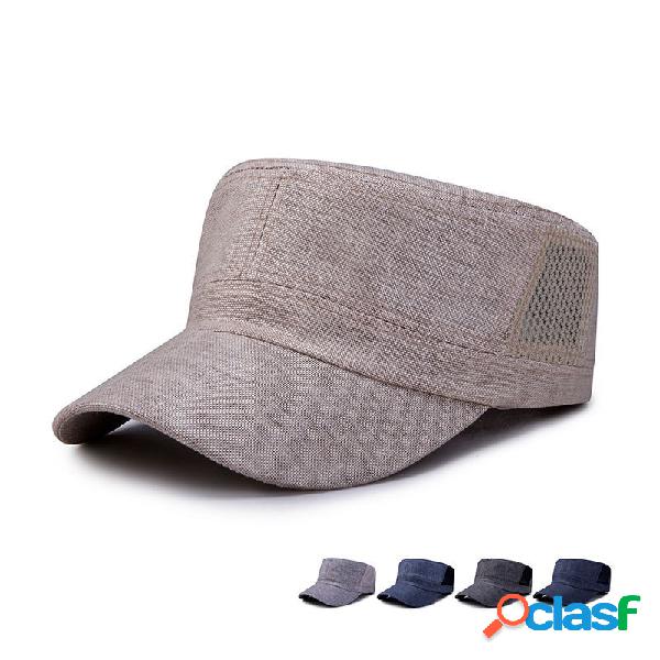 Homens Tampão liso de algodão cor sólida Sunshade Casual