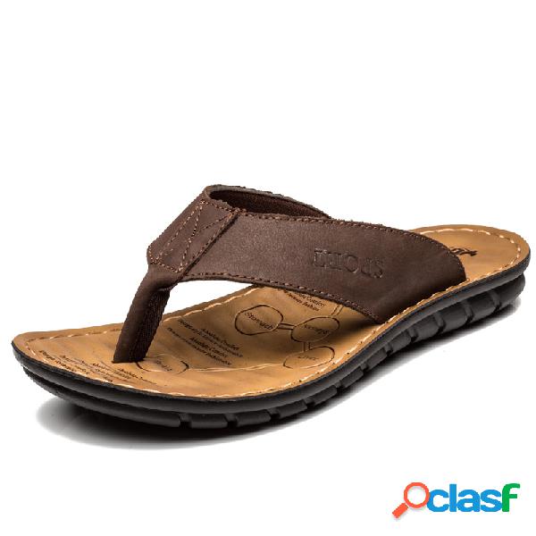 Homens Toe Clip Soft Sloe Água Praia Sandálias Casuais