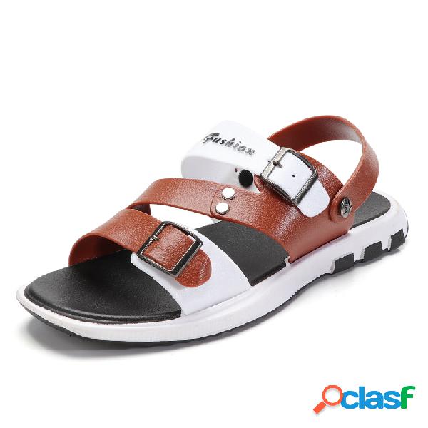 Homens de Metal Buckle Adjustabler Alça de Salto Casual