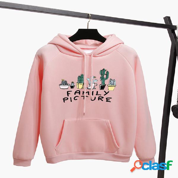 Hoodie solto ocasional do bolso do cordão da cópia do