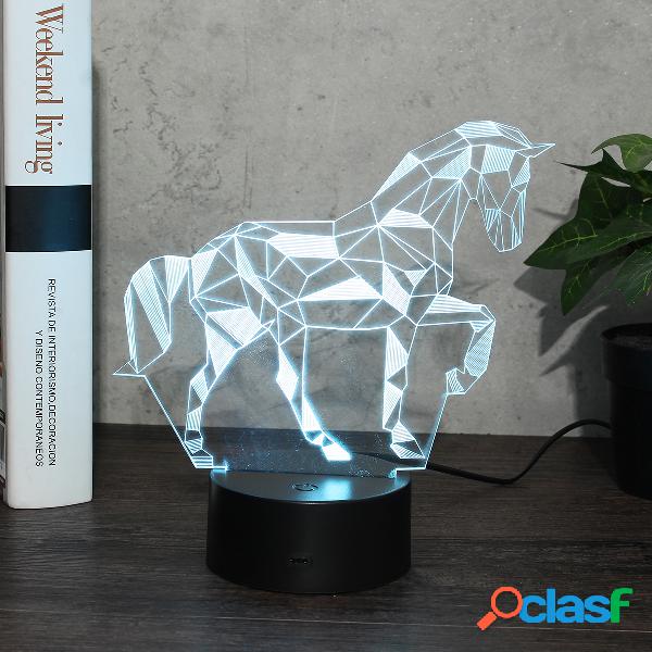 Horse 3D Lamp Kid Bedroom LED Touch Switch Table Desk Night