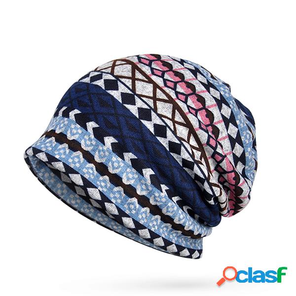 Impressão de manta feminina Beanies quentes Chapéu Bufanda