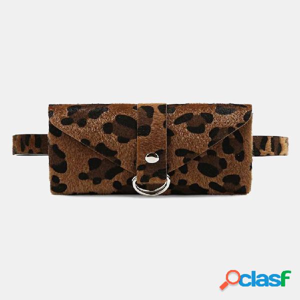 Leopard Print Waist Bolsa Carteira Celular Bolsa Para