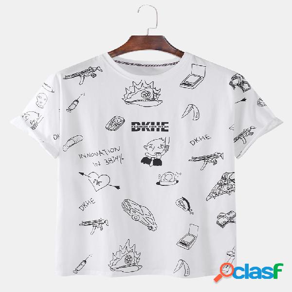Linha engraçada dos desenhos animados dos homens camisetas