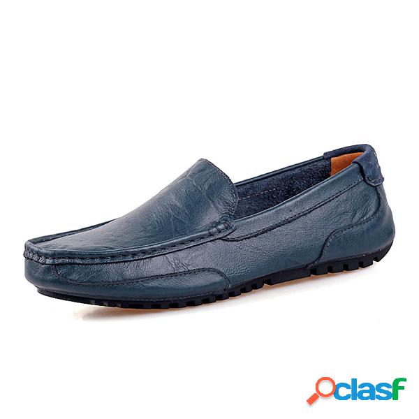 Loafers de Cor Pura Preguiçosos Sem Cadarço Planos de