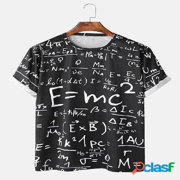 Men Math Formula Printing Casual Casa de férias em torno do