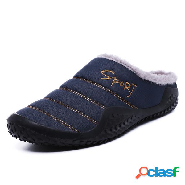 Men Waterproof Plush Forro antiderrapante Soft Chinelos