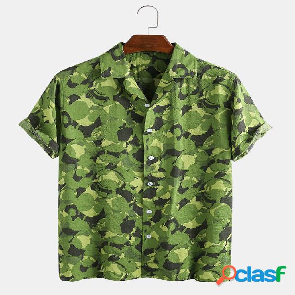 Mens Algodão Camo Graffiti Escova Dot Impresso Macacão de