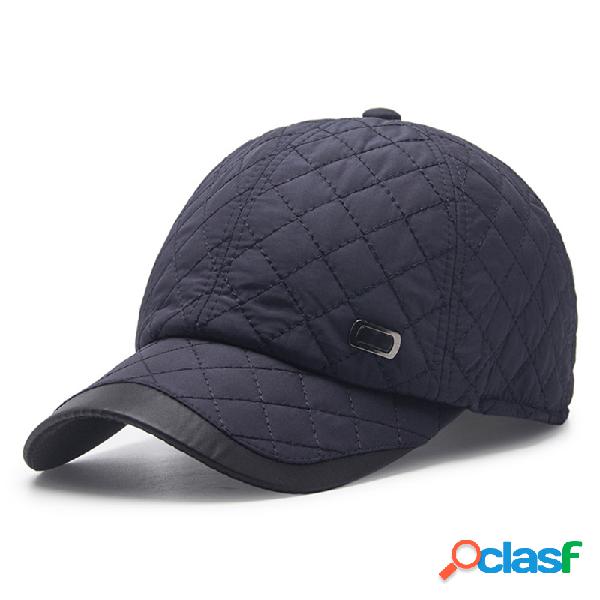 Mens Cor Sólida Orelha Proteção Warm Velvet Baseball Cap