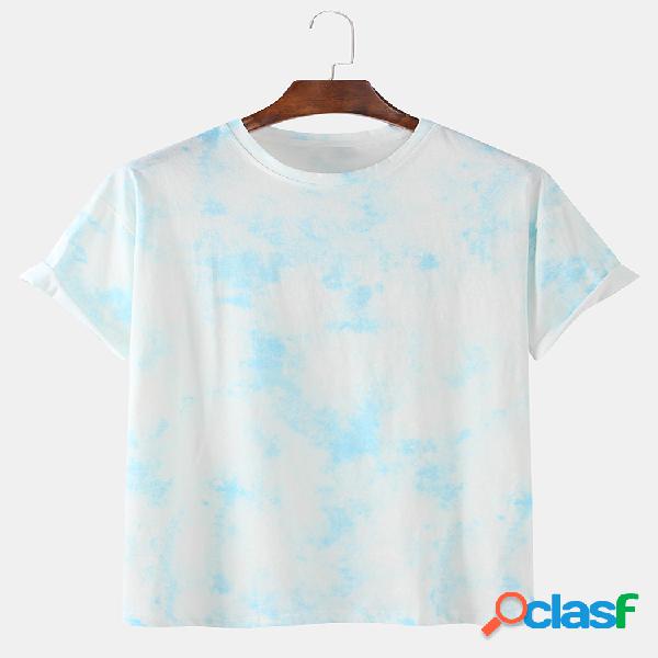 Mens Plain Light Color Graffiti Impresso Camisetas