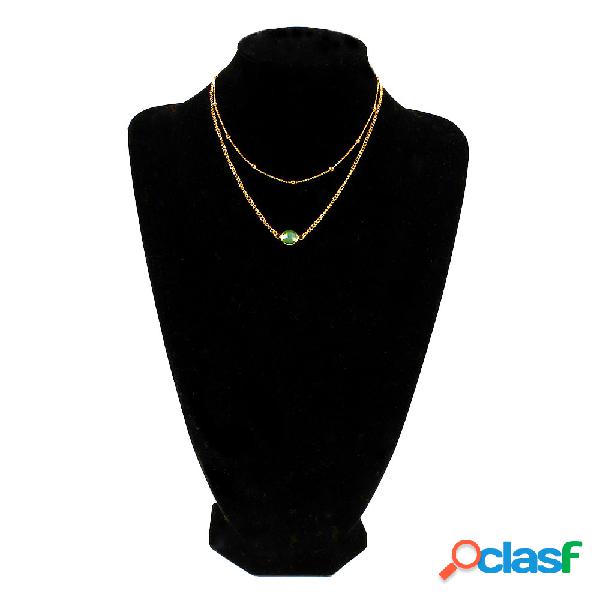 Moda Multilayer Colar Colorido Strass Pingente de Ouro Colar