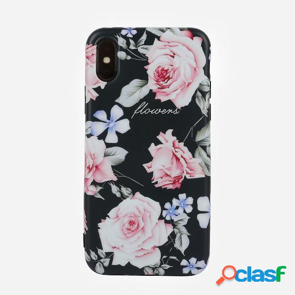 Mulher negra Rosa flor bonito tpu Soft telefone shell Caso