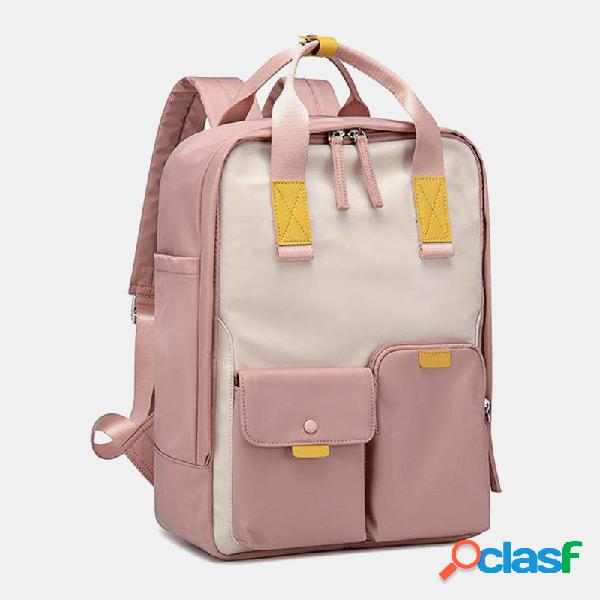 Mulheres Bolsa Multifuntion Backpack Casual Patchwork School
