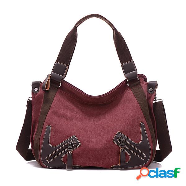 Mulheres Canvas Grande Capactiy Bolsa Casual Bolsas De Ombro