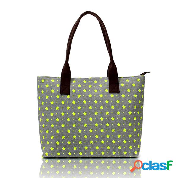 Mulheres Casaul Elegant Zipper Handbag Lazer Canvas Shopping