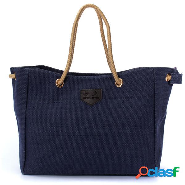 Mulheres Casual Canvas Shopping Bolsa Tote Messenger Handbag