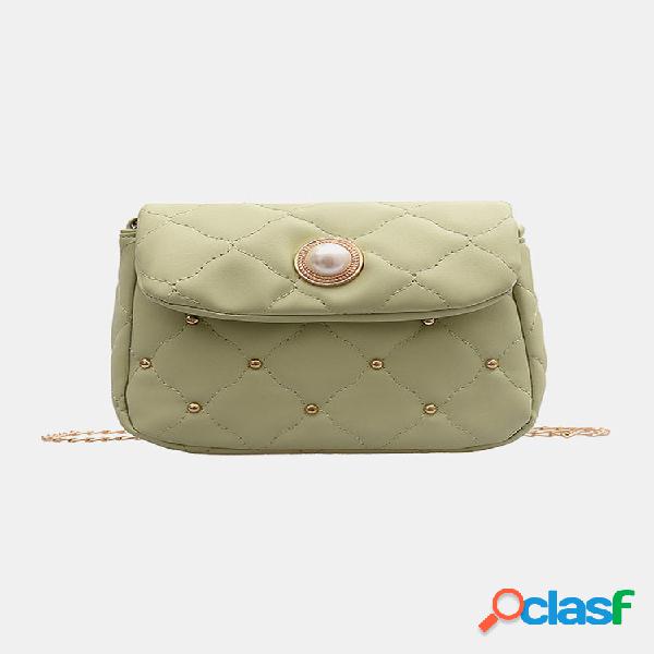 Mulheres Casual Diamond Padrão Cadeia Bolsa Crossbody Bolsa