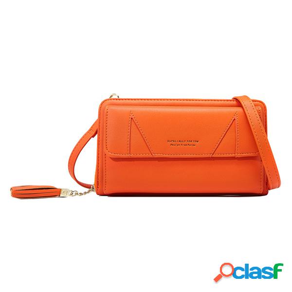 Mulheres Cat Wallet Tassel Cover Crossbody Bolsa Telefone