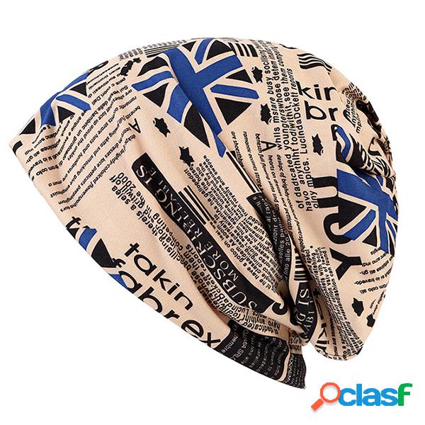 Mulheres Leite Seda Skullies Beanies Cap Casual Bandeira