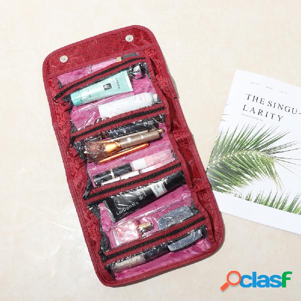 Mulheres Rolls Para Fácil Viagem Cosméticos Bolsa Grande