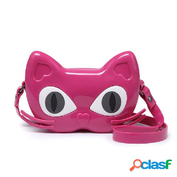Mulheres Sólidos Desenhos Animados Jelly Bolsa Zipper Ombro