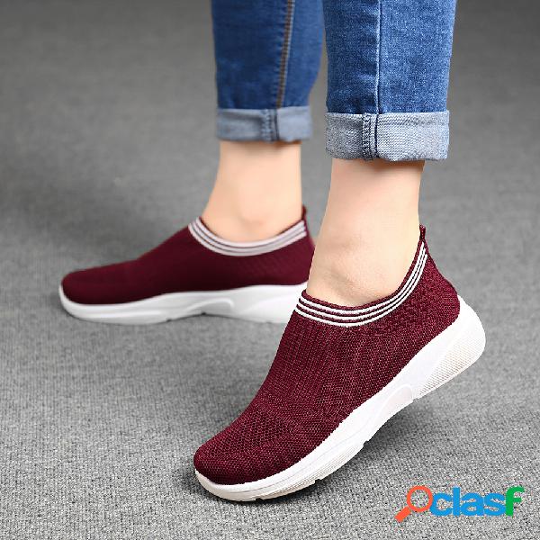 Mulheres Soft respirável Elastic Air Mesh Calçados