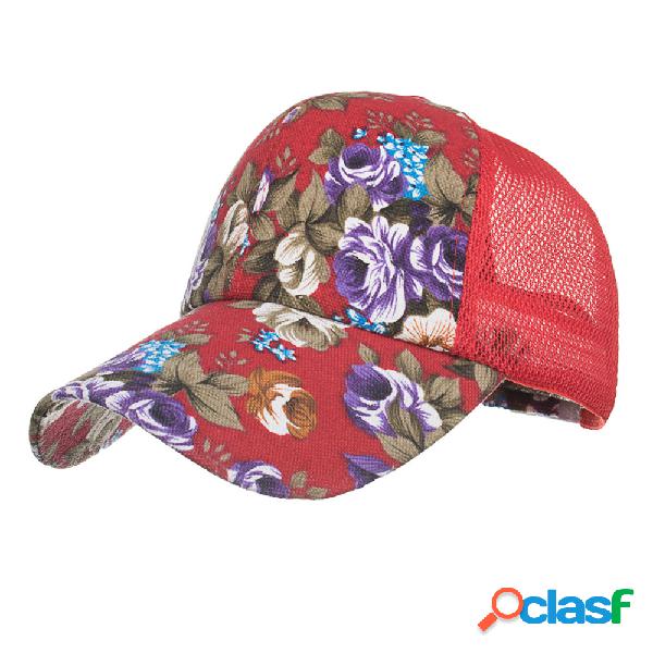 Mulheres Verão Vintage Moda Cap Impressão Malha Baseball