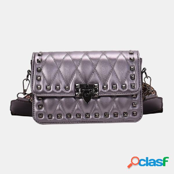 Mulheres diamante Padrão rebite vintage crossbody Bolsa