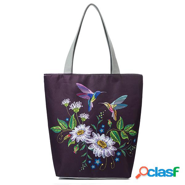 Mulheres lona impressão lazer bolsa ombro Bolsa