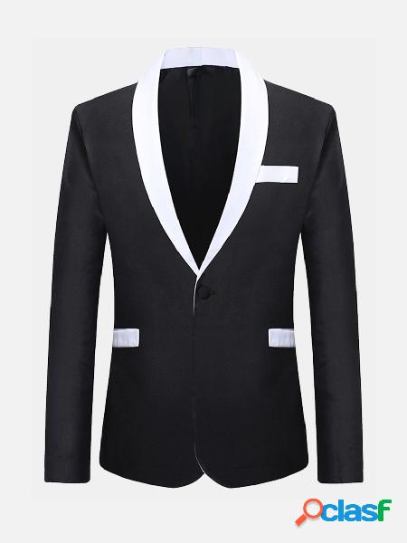 Negócios Moda Formal Manga comprida Fino Slim Fit Blazer