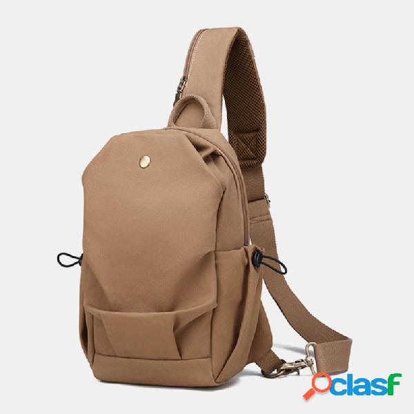 Peito de lona para homem ao ar livre sólido Bolsa Crossbody