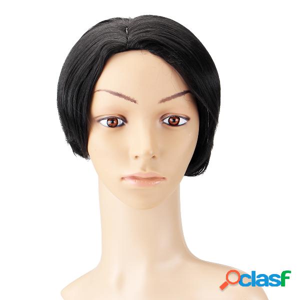 Perucas sintéticas Mulheres Natural Preto Curto Bob Perucas