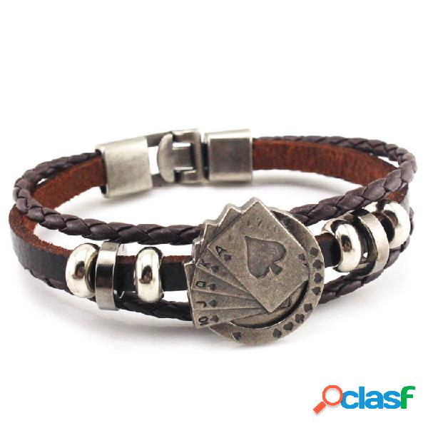 Pulseira Pulseira de Onda De Couro Do Vintage Pulseira