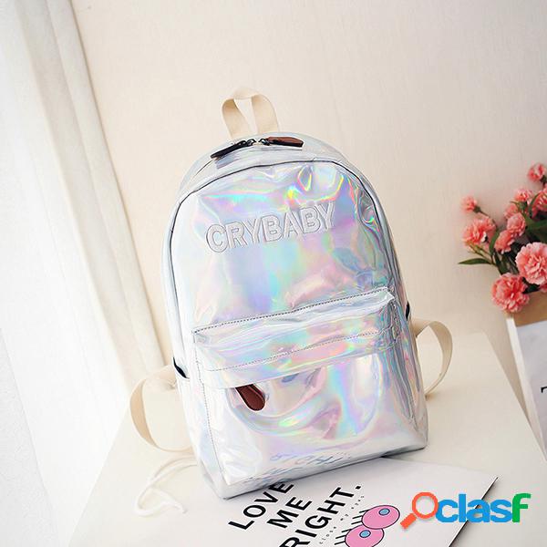 Refletivo criativo Laser Carta Personalidade Bolsa Mochila