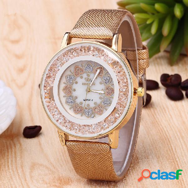 Relógio Clássico de Quartzo Modelo de Coração Pulseira