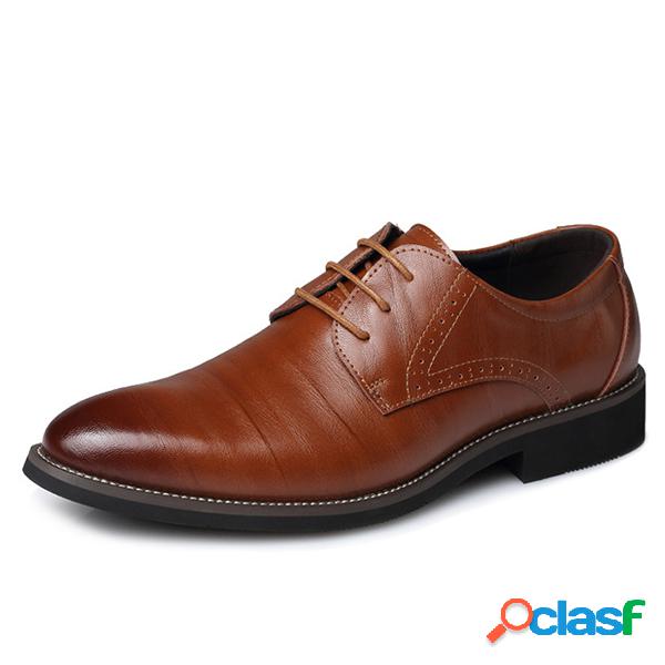 Sapatos de Negócios de Couro de Vaca de Tamanho Grande para